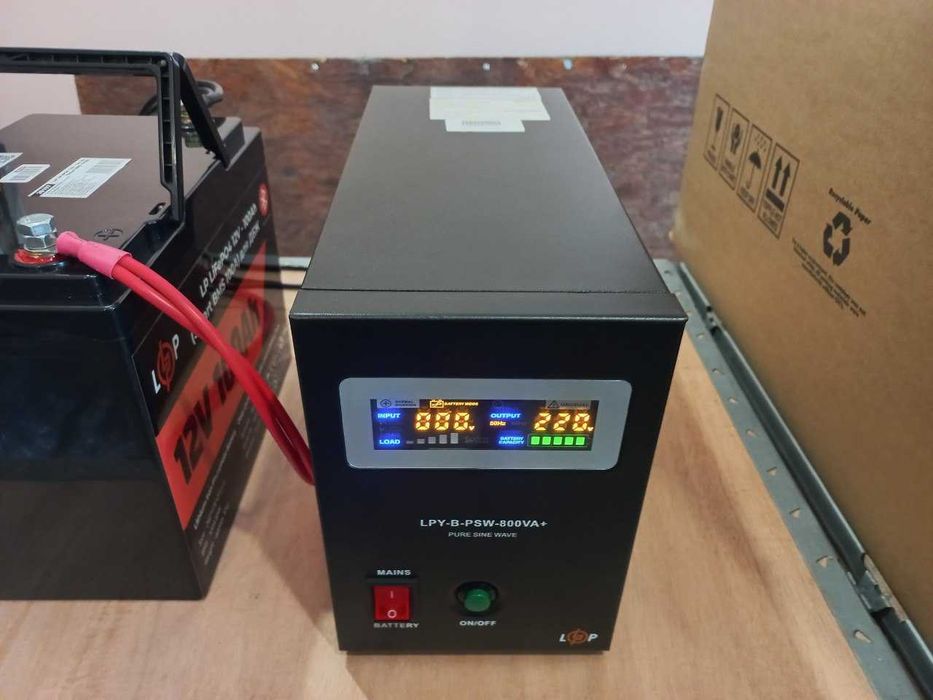 ИБП с правильной синусоидой 12V LPY-B-PSW-800VA+(560Вт) 5A/15A