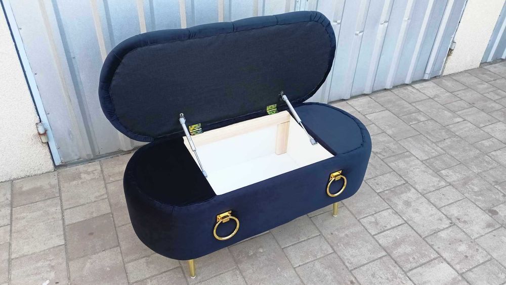 pufa owalna  glamour ze schowkiem