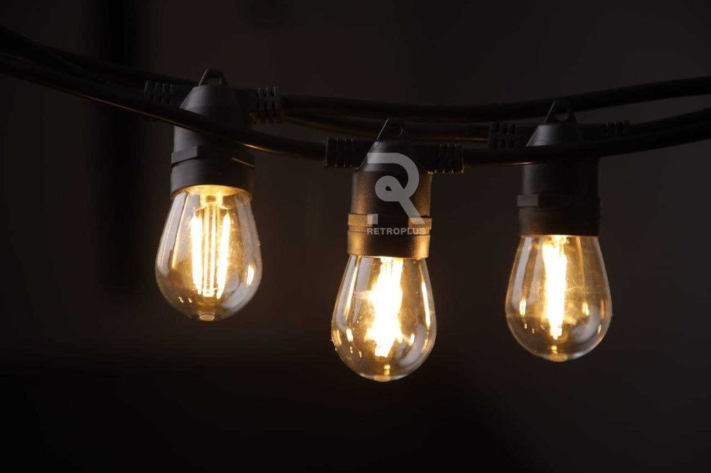 Вулична гірлянда 5 метрів -10 ламп + кабель 3 метра