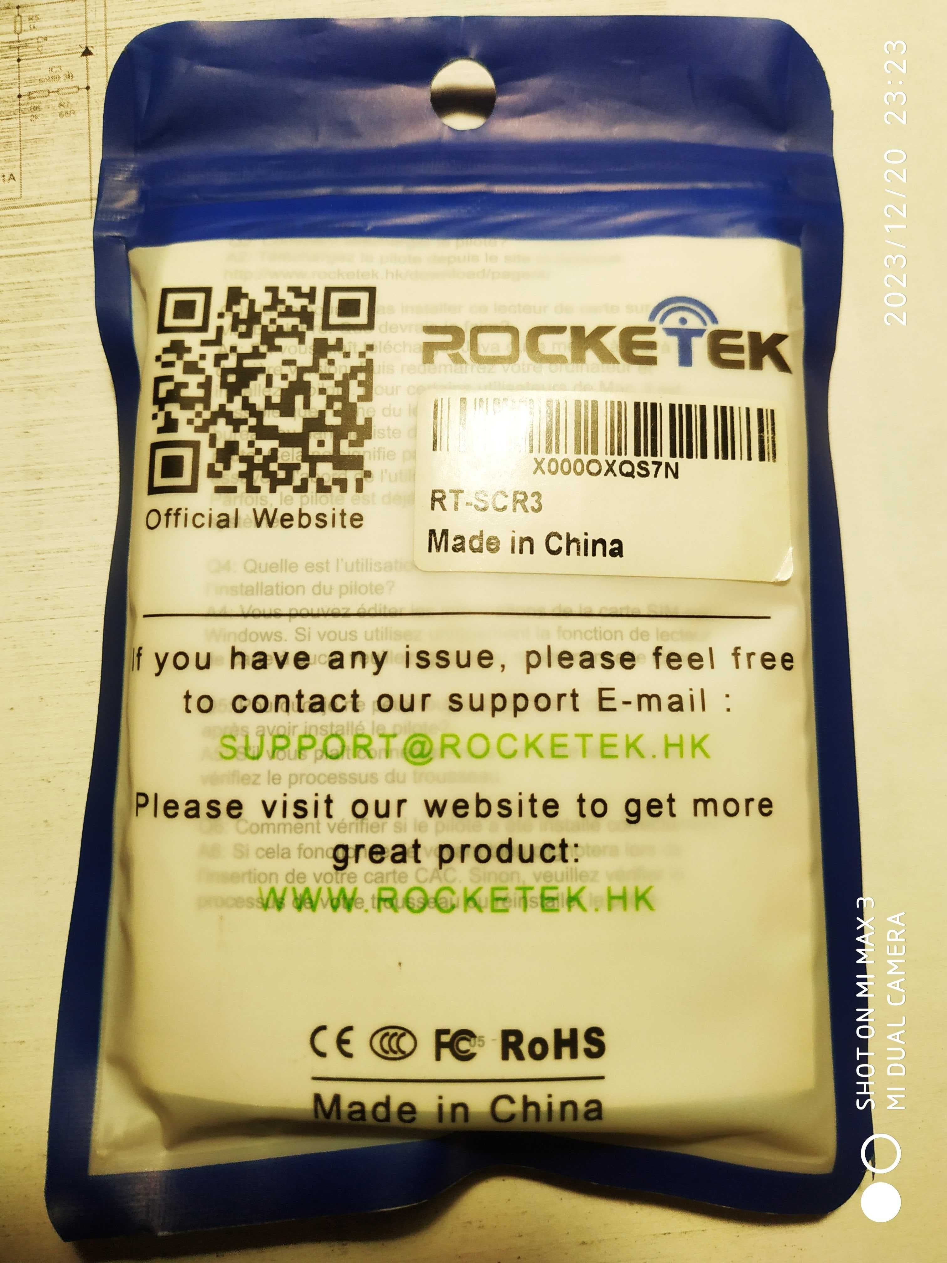 Универсальный контактный карт-ридер Rocketek RT-SCR3