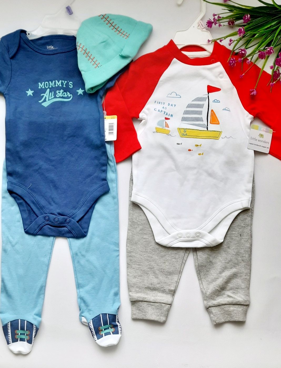 Комплект костюм для новорожденного  можно для двойни близнецов