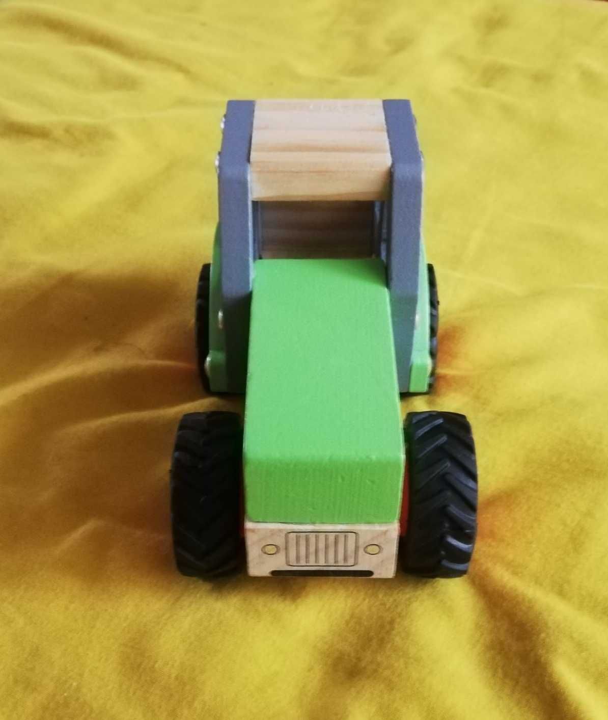 Traktor zabawka dla dziecka mini Matters drewno+guma do rączki 10m+