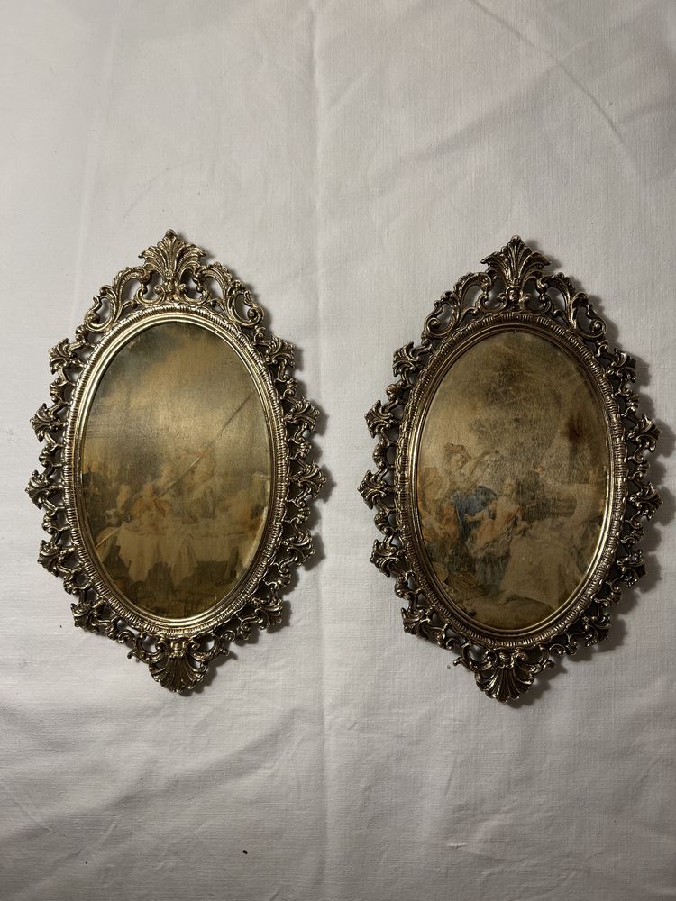 Conjunto de 2 Molduras em Latao Macico - VINTAGE ITALIA