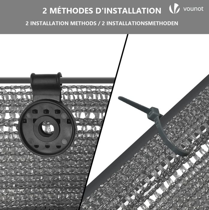 VOUNOT® Siatka maskująca 1 × 20m, siatka zacieniająca HDPE