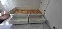 Cama Brimnes IKEA usada, em bom estado, com 2 colchões individuais