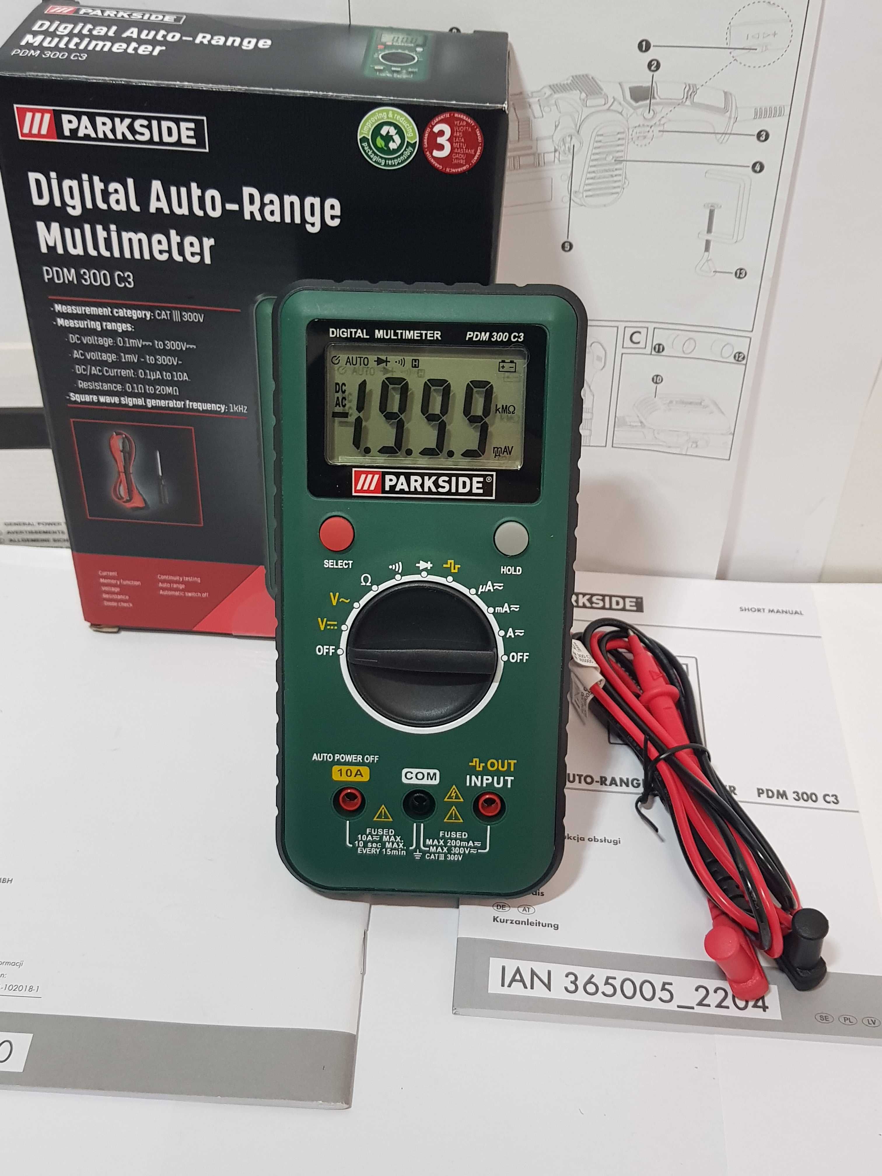 Miernik multimetr PARKSIDE PDM 00 C2 nowy uni-t fluke