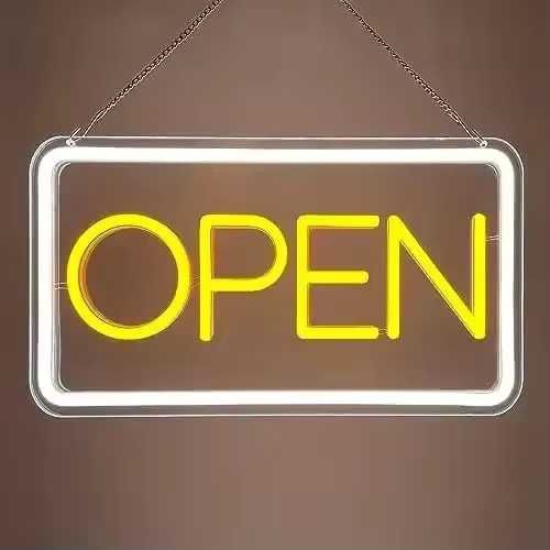 Neon Led OPEN OTWARTE napis szyld sklepowy baner