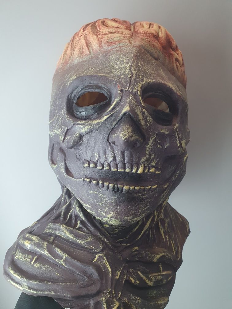Маска латексна мумія маскарад хелловін мумії череп мозок ужас