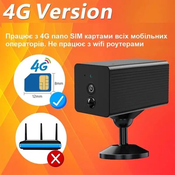 3G 4G мини камера с SIM-картой VStarcam CB72 ОНЛАЙН