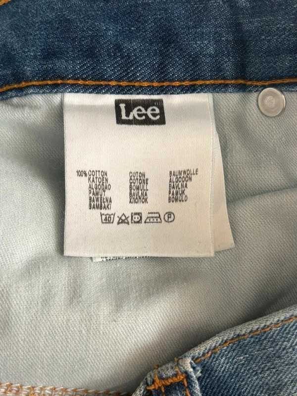 Spodnie męskie Lee Knox W31 L34 jasny denim proste jeansy 100% bawełna