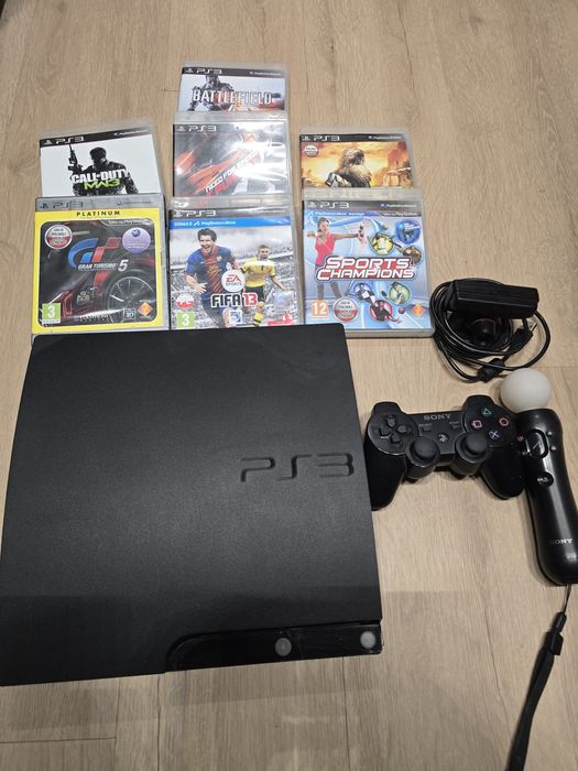 Ps3 play station+ 1plau station MOVE +1pad + gry