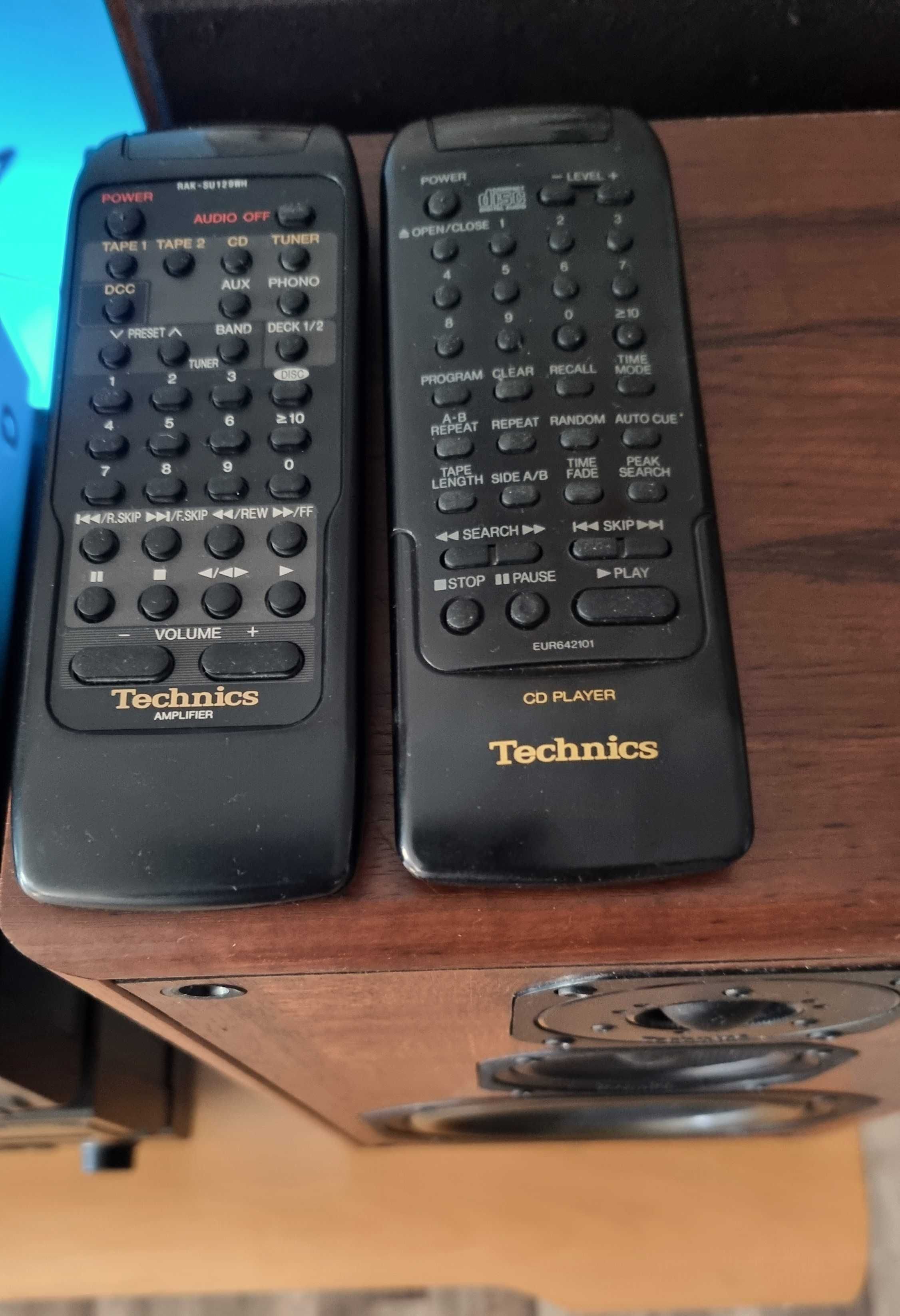 Wieża Technics 6 elementów 2 piloty, stojak na winyle + winyle, CD +