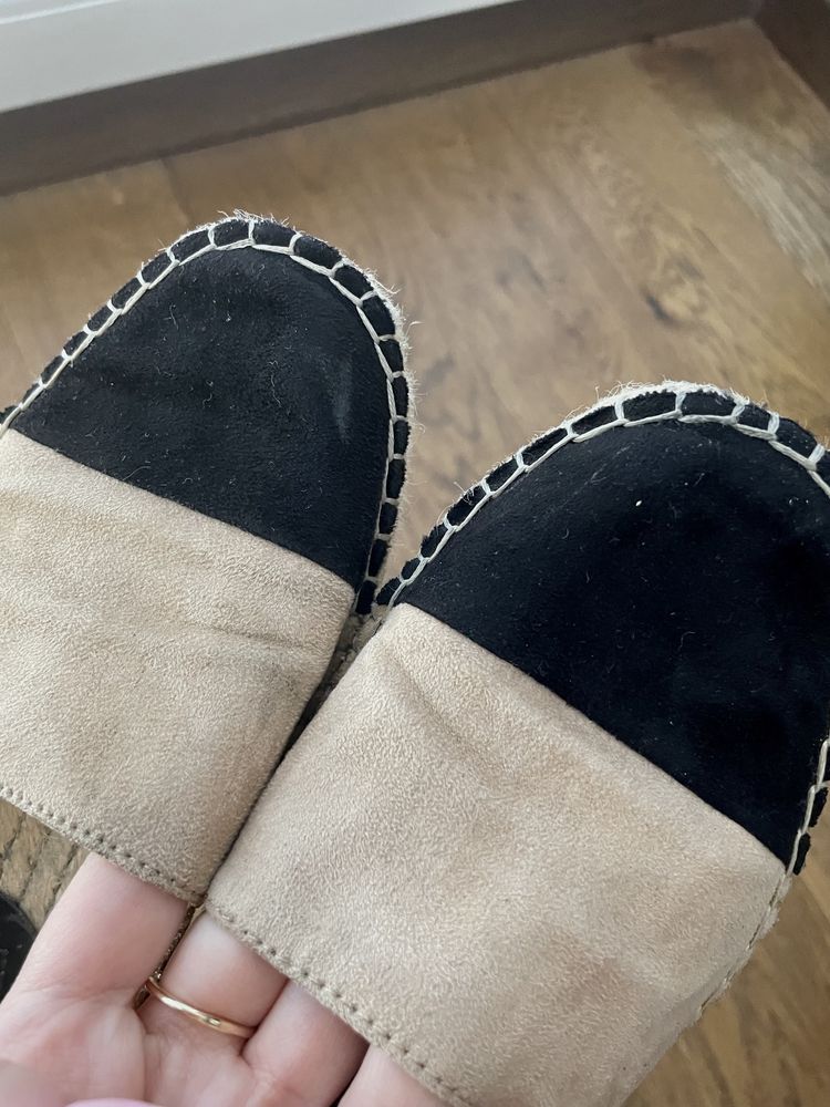 Beżowe espadryle Zara 35 Baleriny mokasyny buty na lato lekkie i wygod