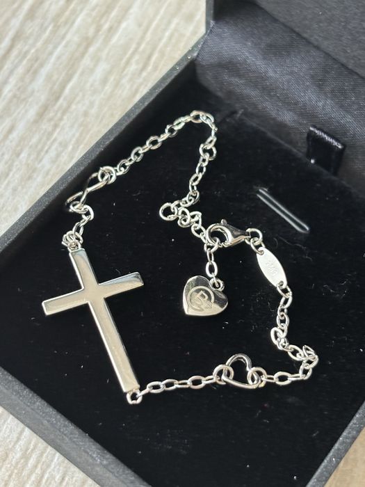 Срібний браслет з хрестиком, 925 проба