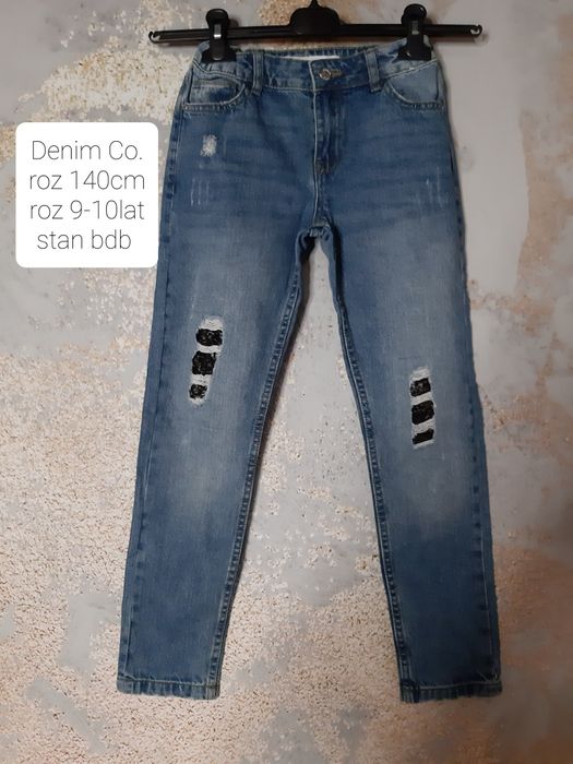 Spodnie jeans dziewczęce roz 140
