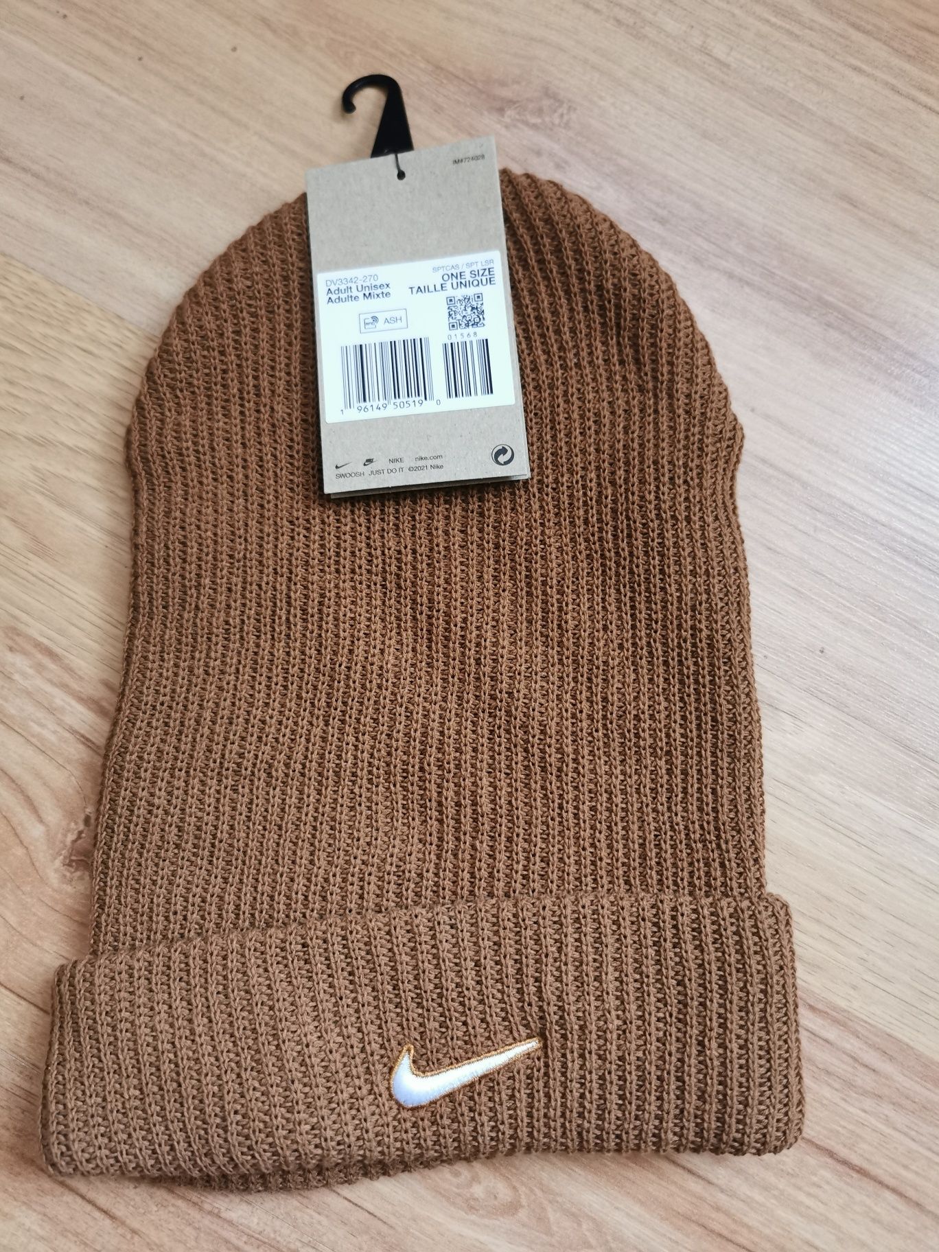 Brązowa czapka beanie Nike unisex one size