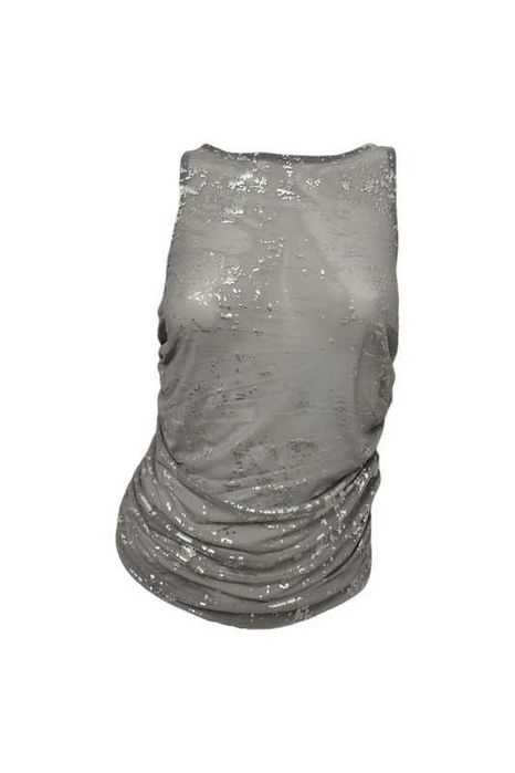 Y2k silver mesh top textured srebrny top