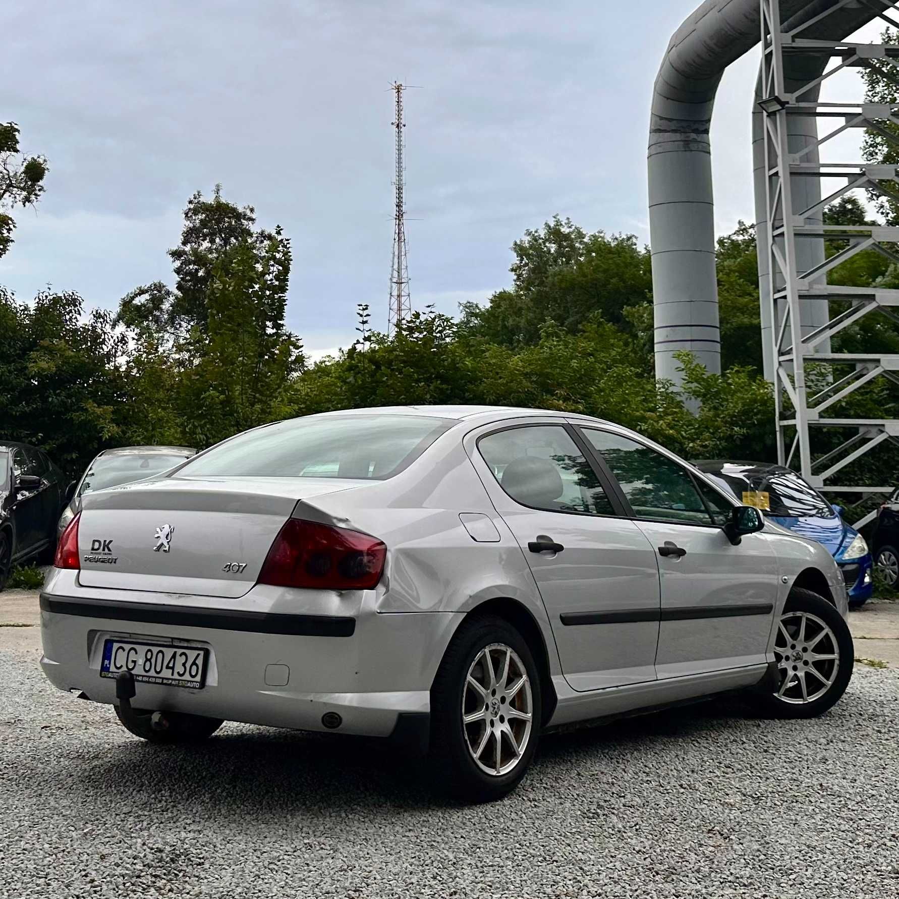 Peugeot 407 | 2.0Benzyna + LPG 140KM| Manual| Klima| Alufelgi|Hak|2006