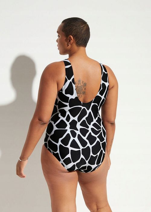 B.P.C kostium kąpielowy czarny w białe wzory 46.