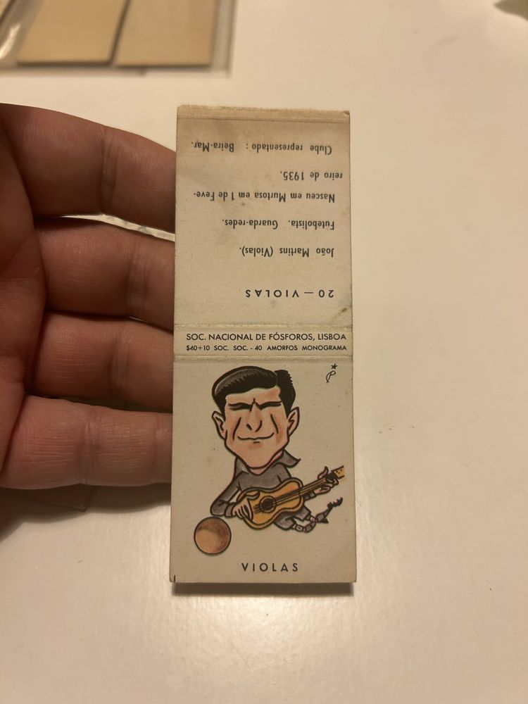 Beira-Mar cromos da bola 1961 caricaturas carteiras de fósforos