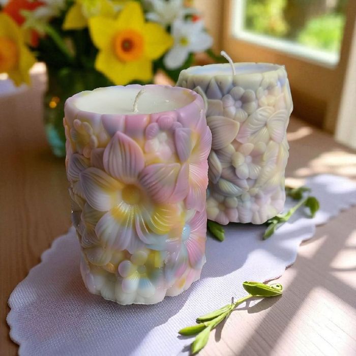 Świeczka sojowa.Kwiatki