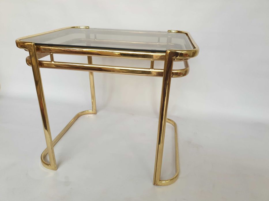 STOLIK hollywood regency vintage retro złoty mosiądzowany lata 70