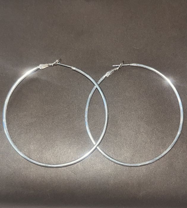 Сережки срібні 925s срібло кільця Конго 6см серьги серебро кольца