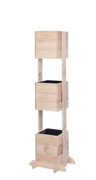 Kwietnik z naturalnego drewna