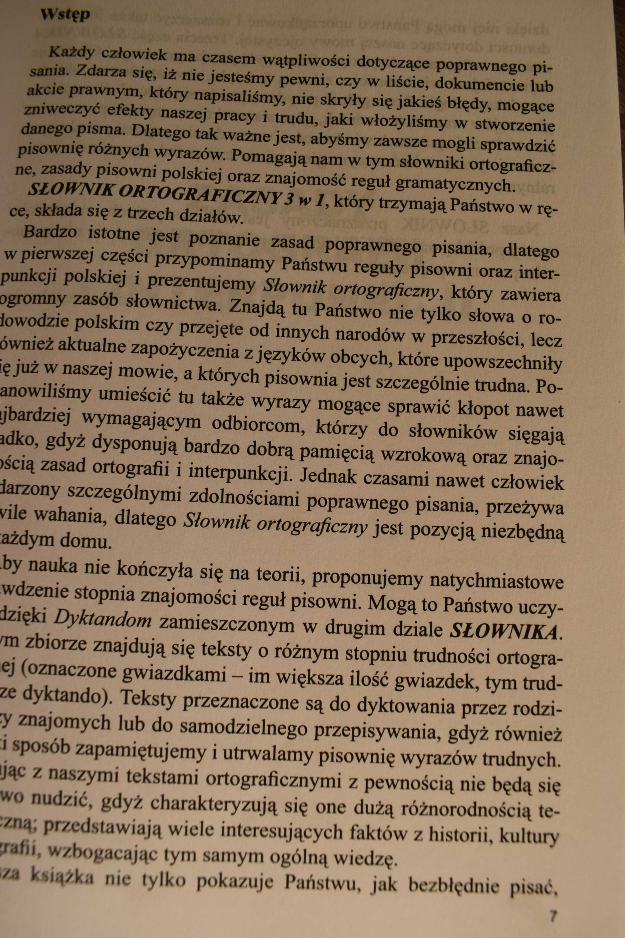 Słowniki ortograficzne + gramatyka + dyktanda