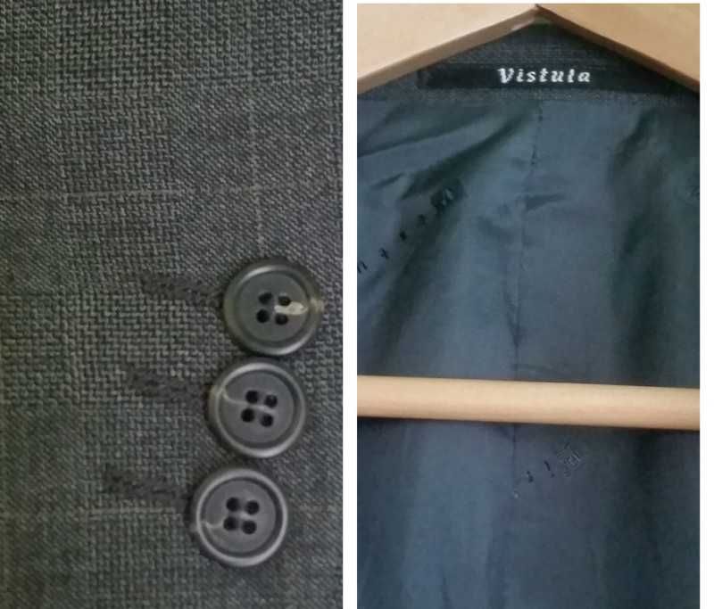 L-XL Vistula marynarka garnitur idealna czarna grafitowa  klasyczna