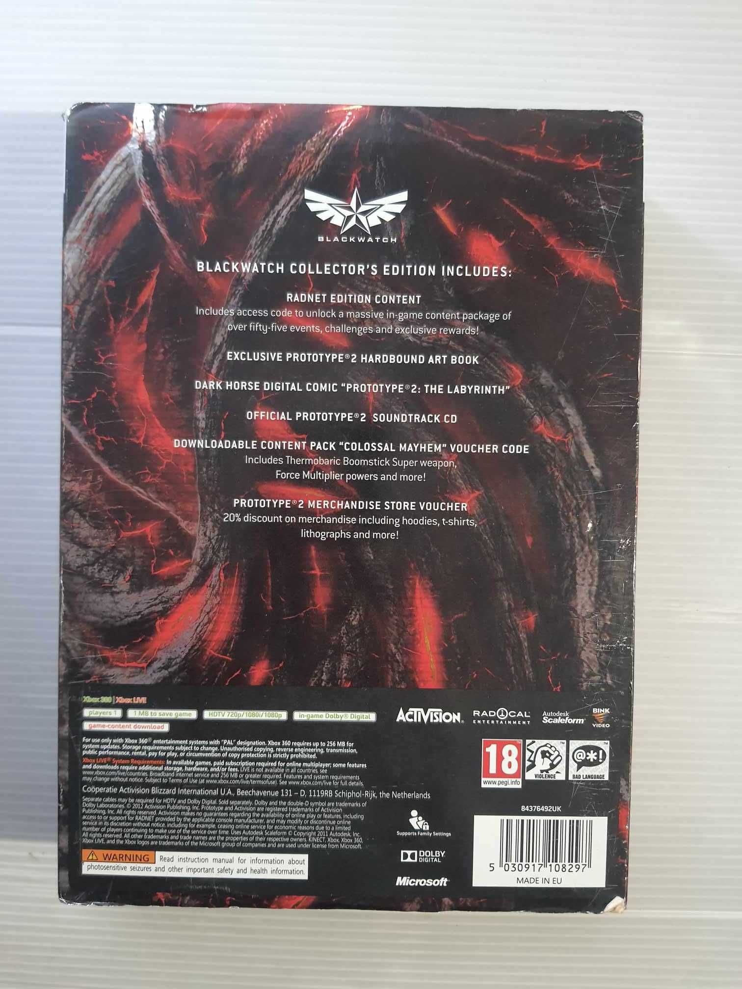 Xbox 360 Halo Prototype 2 Blackwatch Collectors Edition Big Box