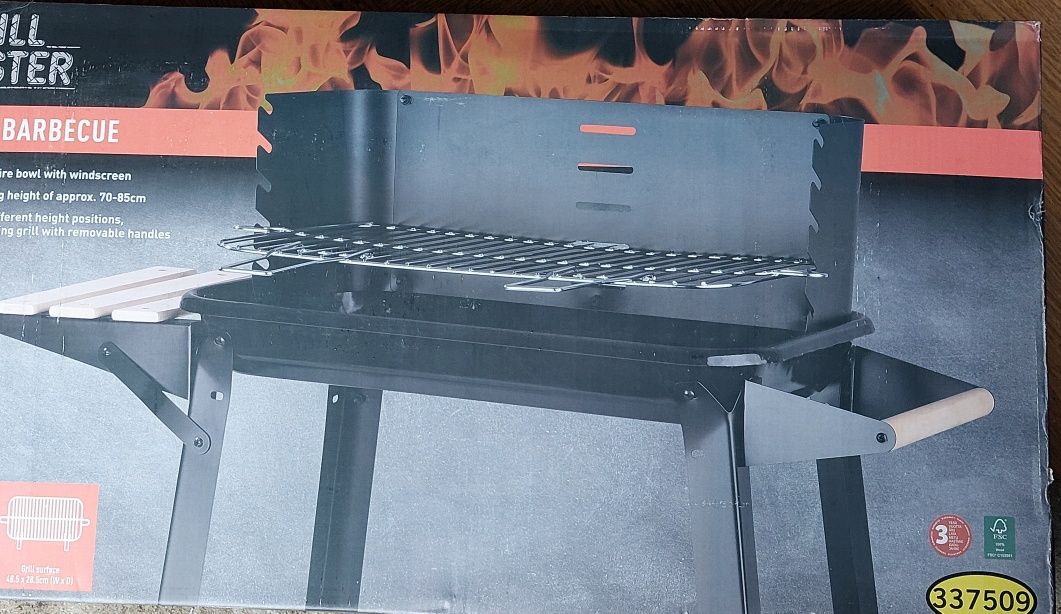 Nowy grill na kółkach GRILL MEISTER ze stelażem stół do grillowania