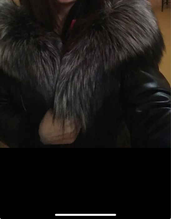 Шкіряна дублянка з натуральним хутром