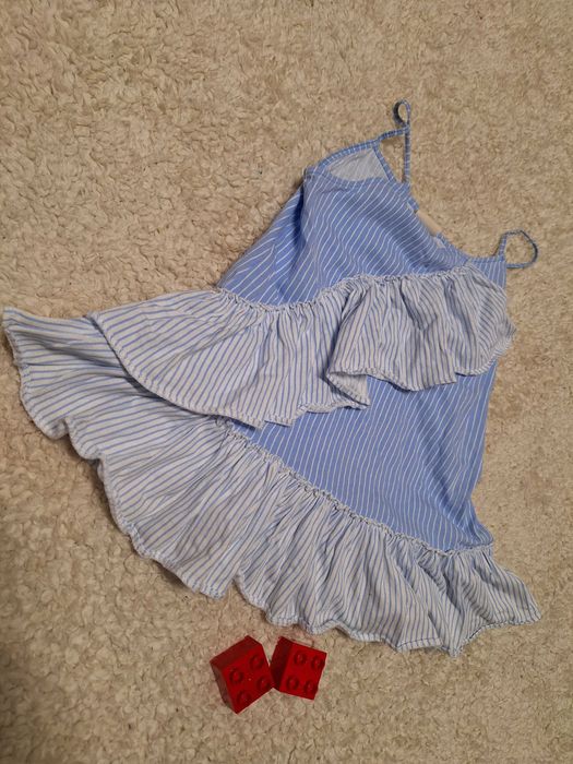 top w paski, z falbankami dziewczynka -Zara- styl marinistyczny