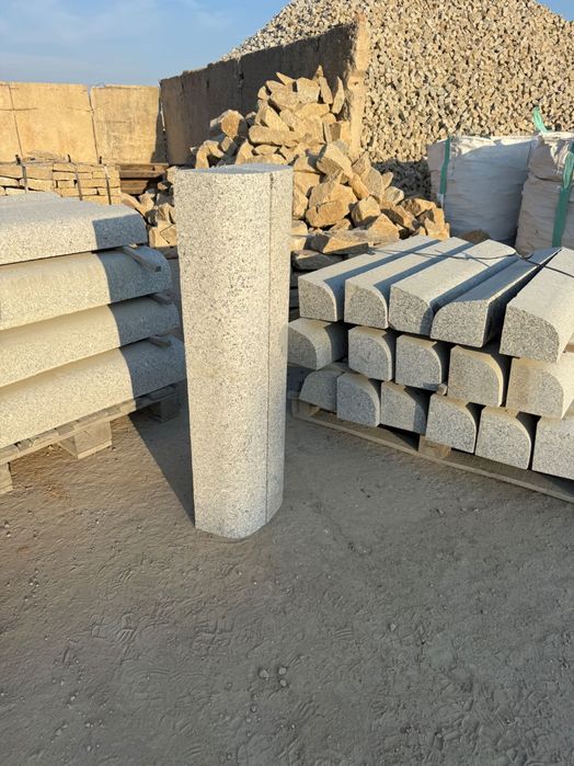 Obrzeże granitowe, palisada, krawężnik najazdowy 14x16 cm