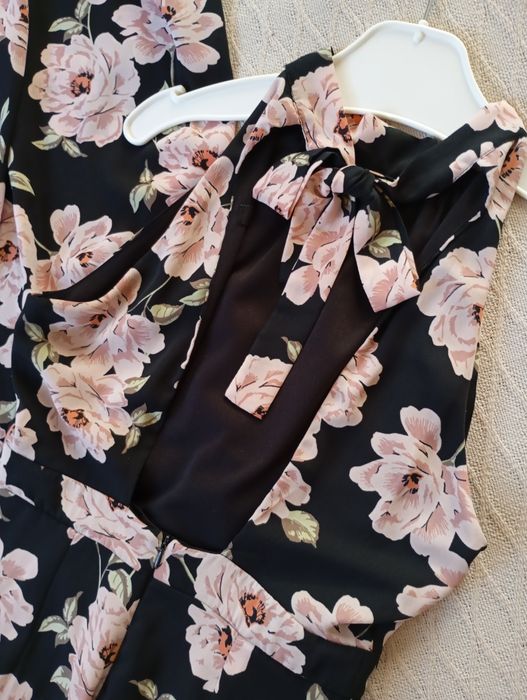 NEW LOOK 38r efektowna długa wieczorowa sukienka maxi w piwonii