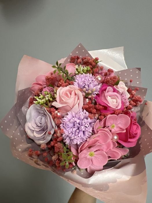 Bukiet z kwiatów mydlanych, kwiaty mydlane