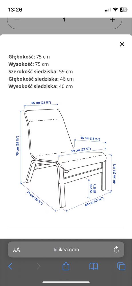 Lekki fotel IKEA