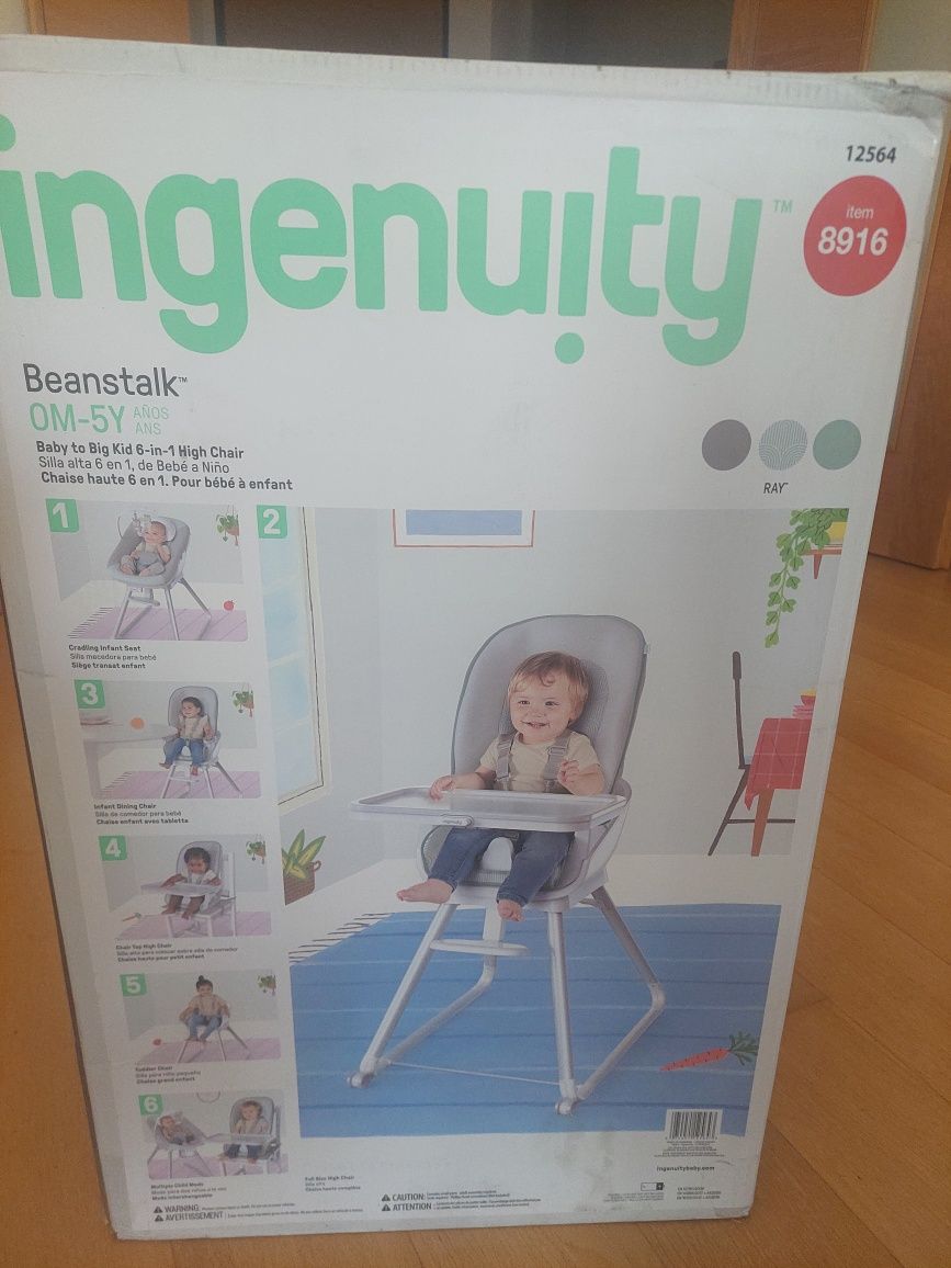 Cadeira high chair 6 em 1 desde os 0 aos 5 anos