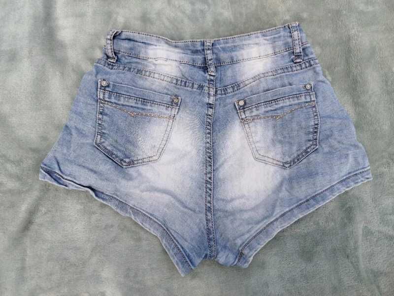 Zestaw paka crop top bluzka krótkie spodenki shorty szorty denim lato