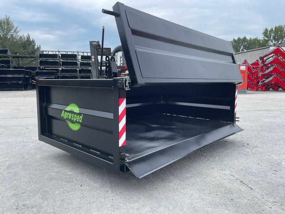 Skrzynia transportowa paka 1,65 m tuz tył/przód uchylna z lemieszem
