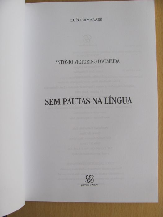 António Victorino d'Almeida Sem Pautas na Língua de Luís Guimarães