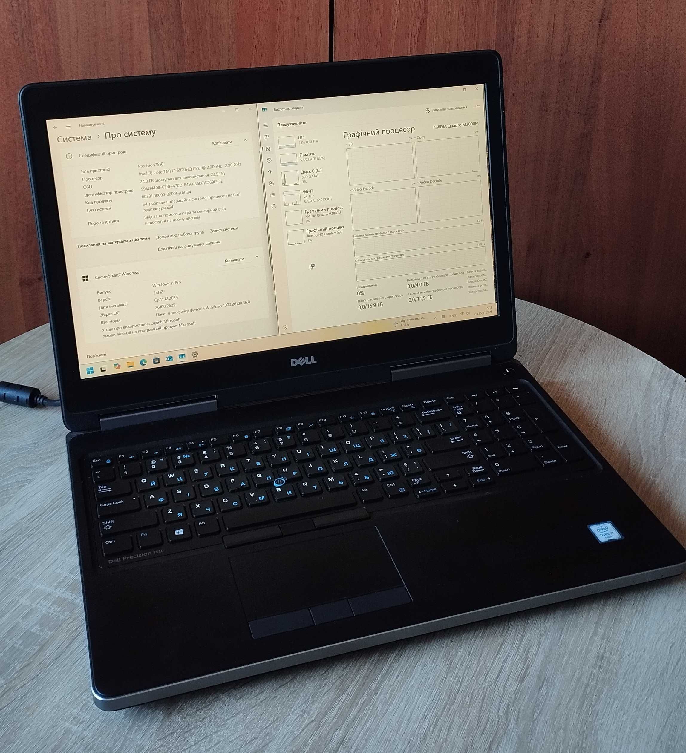 Ноут Dell Precision 7510 Core i7/24Gb/SSD/NVIDIA M2000M/Full HD IPS