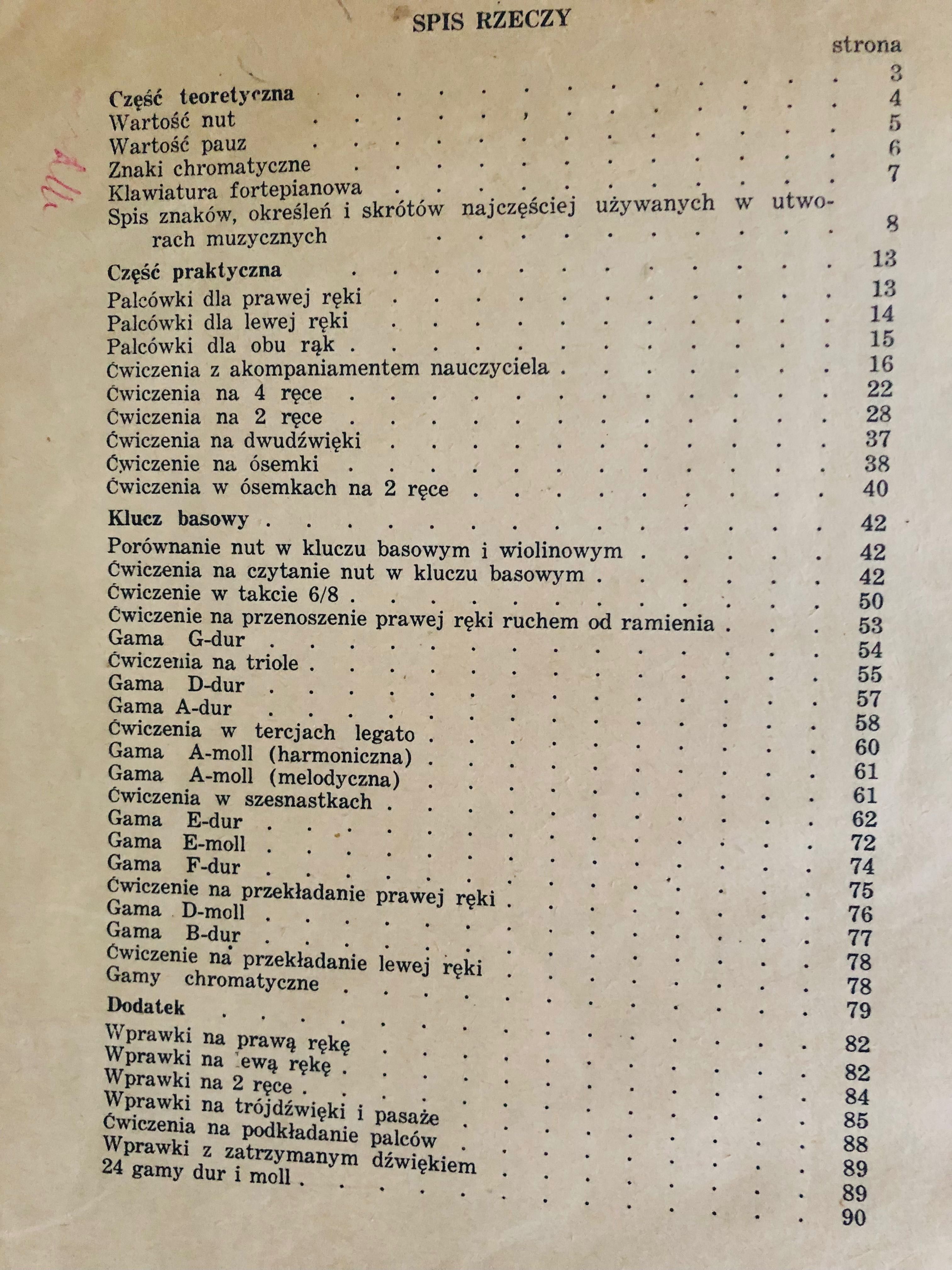 Szkoła na fortepian F. Beyer w opr. Jerzego Procnera z 1957r.