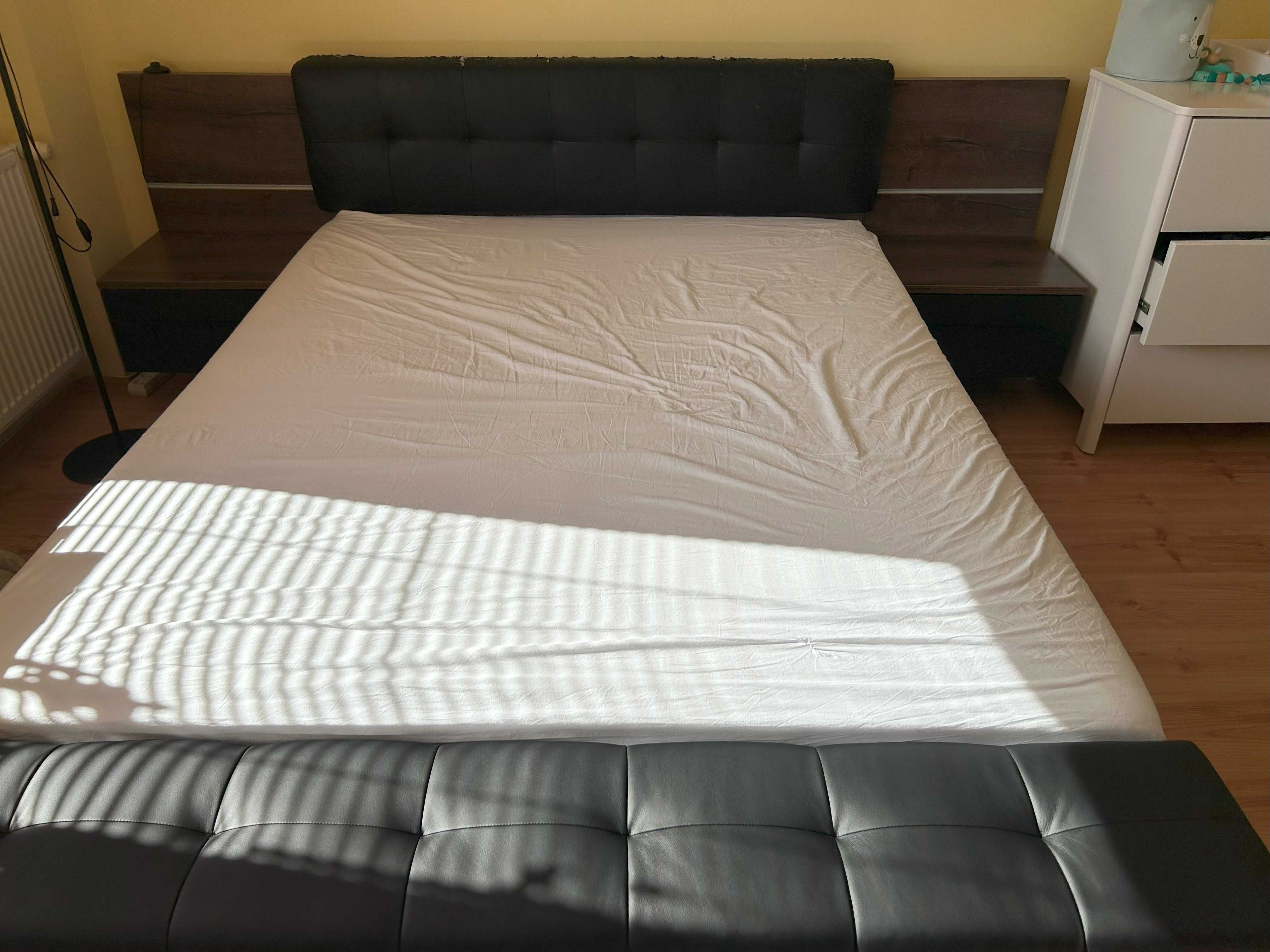 Łóżko 160x200 RECOVER + LED + szafki nocne 50% taniej