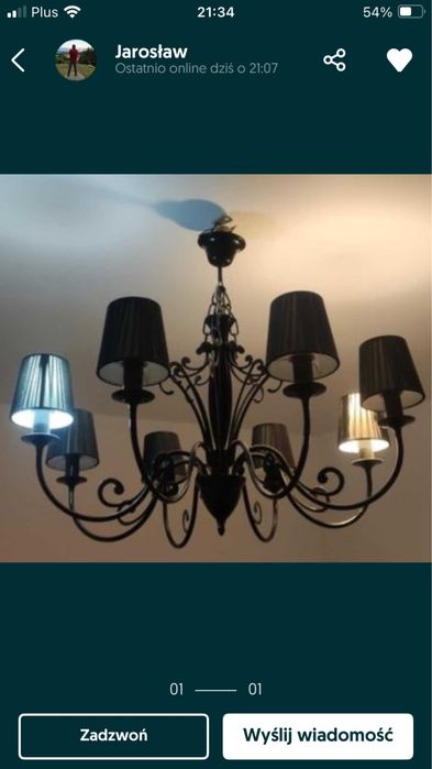 Piękny żyrandol, lampa sufitowa, do salonu, bardzo dobry stan. Polecam