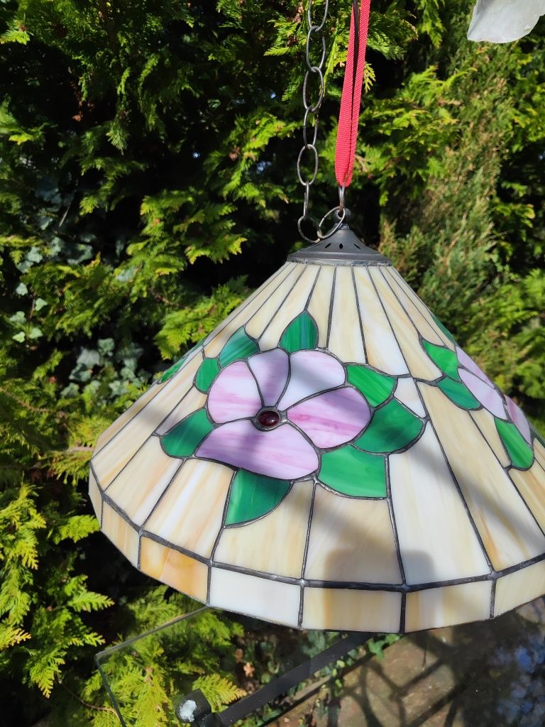 Lampa Witrażowa Vintage Styl Tiffany Duża