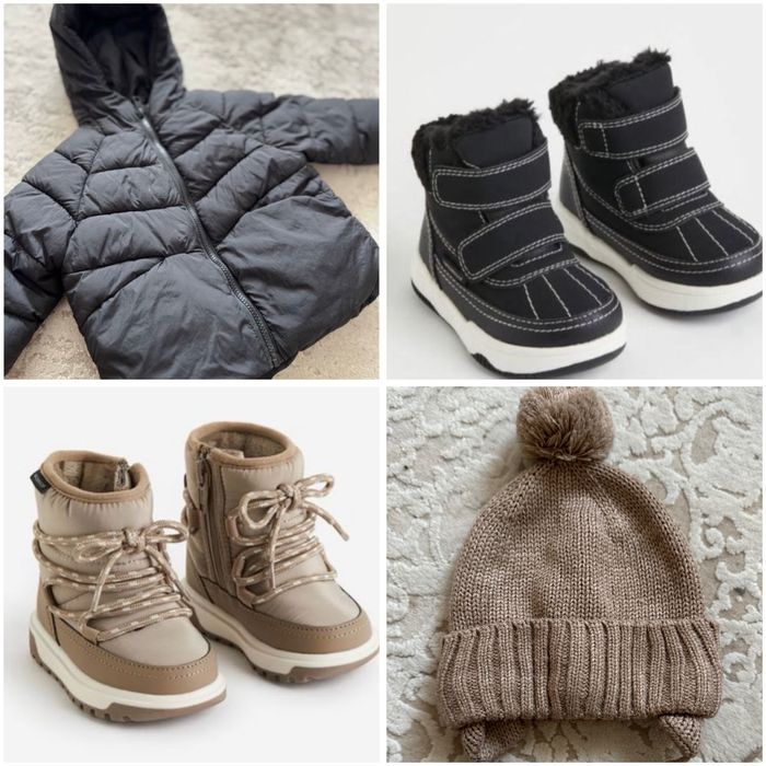 Куртка Zara зима Чоботи HM 24 розмір Шапка HM 12-18