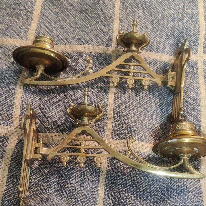 Подсвечники бронзовые, подсвечник с зеркалом, Скандинавия