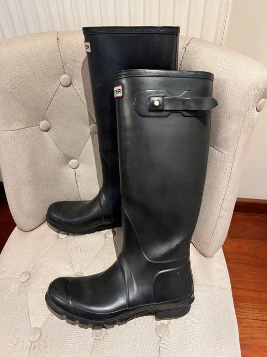 Hunter czarne wysokie kalosze damskie 40 uzywane